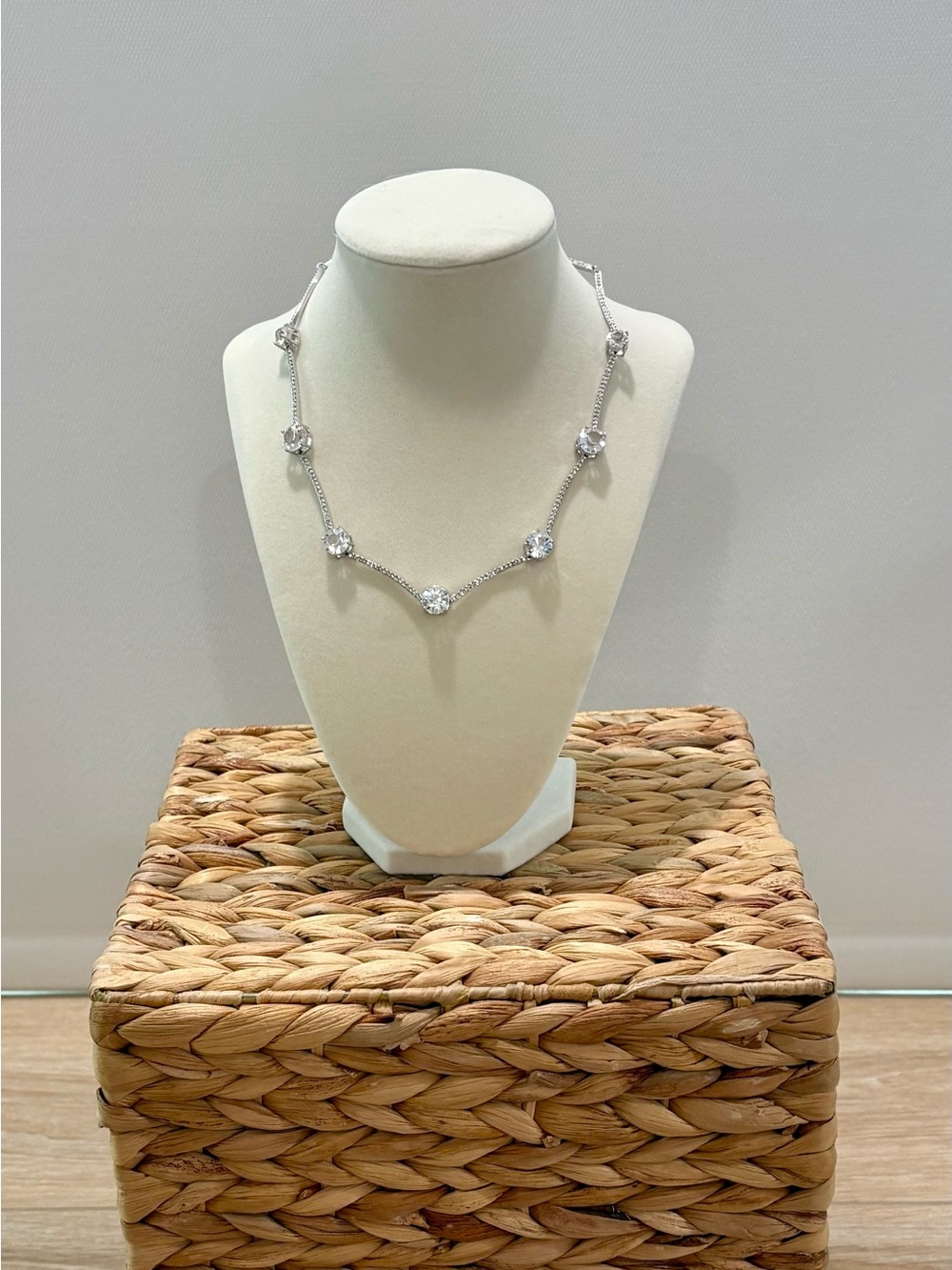 Kate Spade Elegant Silver Crystal Necklace
